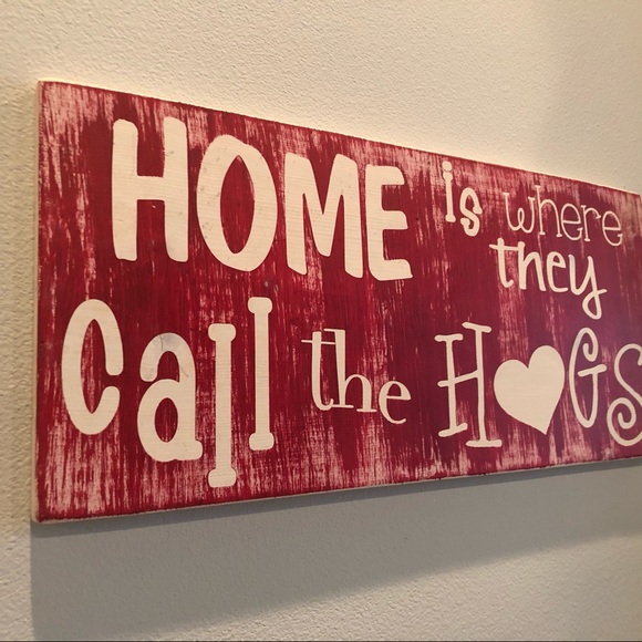 Home Is where they call the Hogs Wooden Sign - Picture 2 of 5